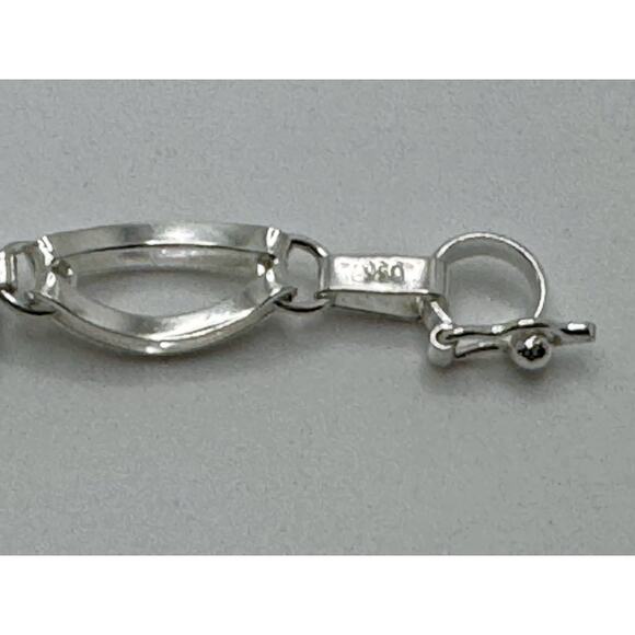 Designer Peruvian Sterling Silver 950 and 18K Gold Inlay Bracelet - 7.5” - Picture 6 of 6